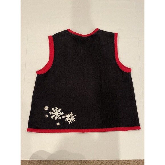 PLANET & COMPANY Embellished Christmas Vest Women’s PM Petite M Santa’s Sleigh - Picture 8 of 9